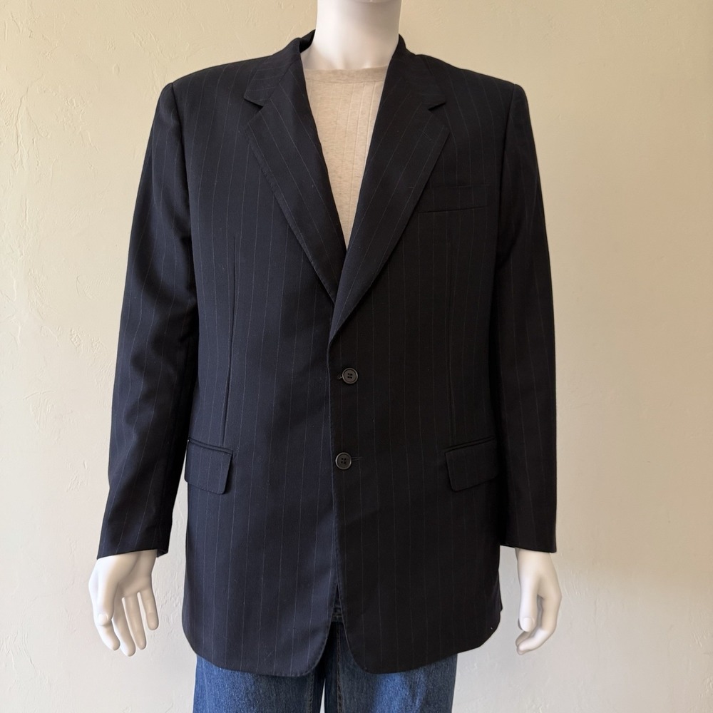 Duemila by Sandro Zanella Navy Pinstripe 100% Wool Suit‎ Jacket Men's size  44L